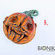 Terrible pumpkin brooch badge, pumpkin brooch for Halloween, scary pumpkin. Brooches. Bionika - Polymer Clay Jewelry (Bionika). My Livemaster. Фото №6