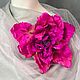 Brooch of large size Hibiscus fuchsia made of natural silk, Brooches, Moscow,  Фото №1