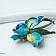 Miniature iris leather brooch. Decoration leather. Brooches. lanssveta. My Livemaster. Фото №4
