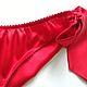Order Brazilian silk panties with ties are red. Darya Vecher Шёлковое нижнее бельё Корсеты. Livemaster. . Underpants Фото №3