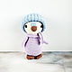 Soft knitted penguin toy in a scarf and a hat, Stuffed Toys, Omsk,  Фото №1