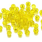 Материалы для творчества handmade. Livemaster - original item Glass beads rondel faceted 3*4 mm, 28951280 yellow beads. Handmade.