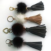 Сумки и аксессуары handmade. Livemaster - original item keychain: Keychain made of fur and leather.. Handmade.