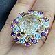 Кольцо с кварцем с золотым рутилом 12ct. Кольца. GoldenFlower. Ярмарка Мастеров.  Фото №4