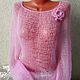 Tiana-3 gossamer jumper, mohair on silk. Jumpers. hand knitting from Galina Akhmedova. Online shopping on My Livemaster.  Фото №2