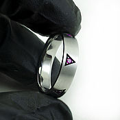 Украшения handmade. Livemaster - original item Titanium ring with triangles and stones. Handmade.