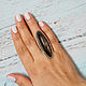 925 Sterling Silver Ring with silver Obsidian IV0098. Rings. Sunny Silver. Online shopping on My Livemaster.  Фото №2