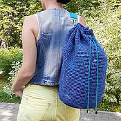 Сумки и аксессуары handmade. Livemaster - original item Bag-bag or backpack made of raffia. Handmade.