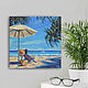 Painting sea beach girl, southern landscape, order a picture. Pictures. begunova-art. Online shopping on My Livemaster.  Фото №2