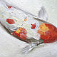 Koi Carp Oil Painting 30 x 40 cm Fish. Pictures. Viktorianka. My Livemaster. Фото №5