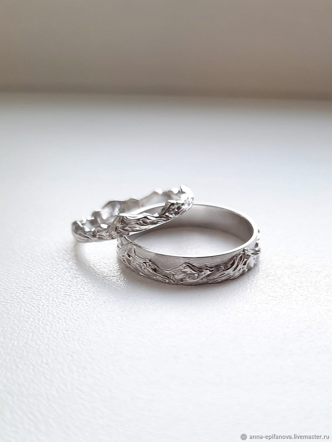 Wedding Rings Mountains White Gold 585 (Ob11), Engagement rings, Chelyabinsk,  Фото №1