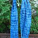 Order Scarf flaxen 'Water surface' striped Indigo blue and white. Artinflat - natural dyeing. Livemaster. . Scarves Фото №3