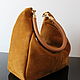  Mustard-colored suede bag. Crossbody bag. Olga'SLuxuryCreation. My Livemaster. Фото №4