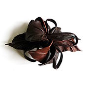 Украшения handmade. Livemaster - original item Elegant Barrette Chocolate Flower Brown Nut Chocolate. Handmade.