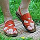 Sandals Men's genuine leather orange Athens. Sandals. Katorina Rukodelnica HandMadeButik. My Livemaster. Фото №5