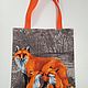 Order In stock!!! Shopping bag 'FOXES'. Hand-made books for kids. Livemaster. . Shopper Фото №3