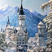 Картины и панно handmade. Livemaster - original item Pictures: Oil painting landscape Bavarian fairy tale Neuschwanstein Castle. Handmade.