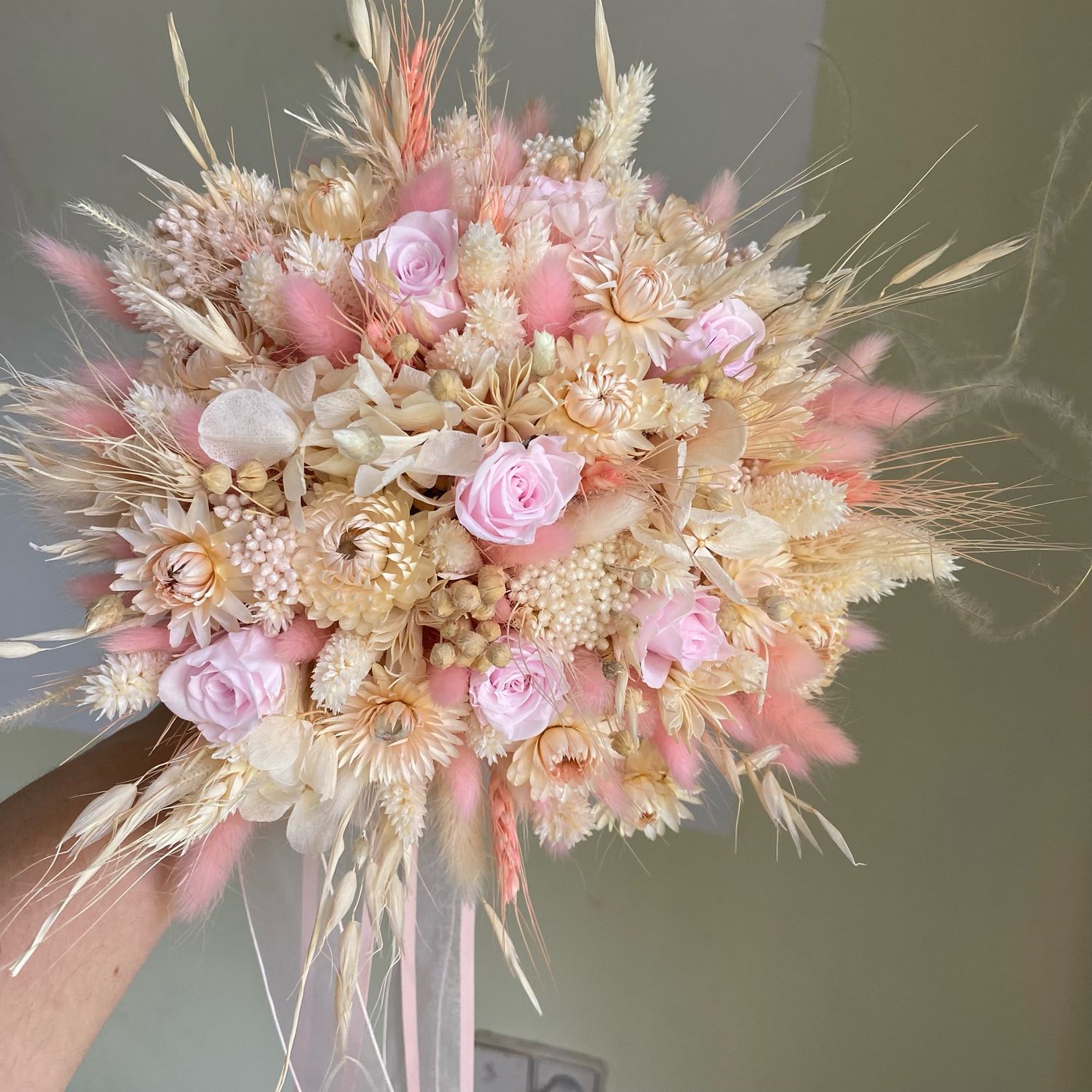 Букет невесты из стабилизированных цветов и сухоцветов « Нежность ...