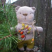 Куклы и игрушки handmade. Livemaster - original item Linen teddy bear with Rosehip embroidery. Handmade.