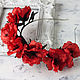 Red poppy silk flower headband, Headband, Moscow,  Фото №1