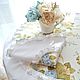 Tablecloth Set table linen in the style of Shabby Chic, Vintage. Tablecloth handmade