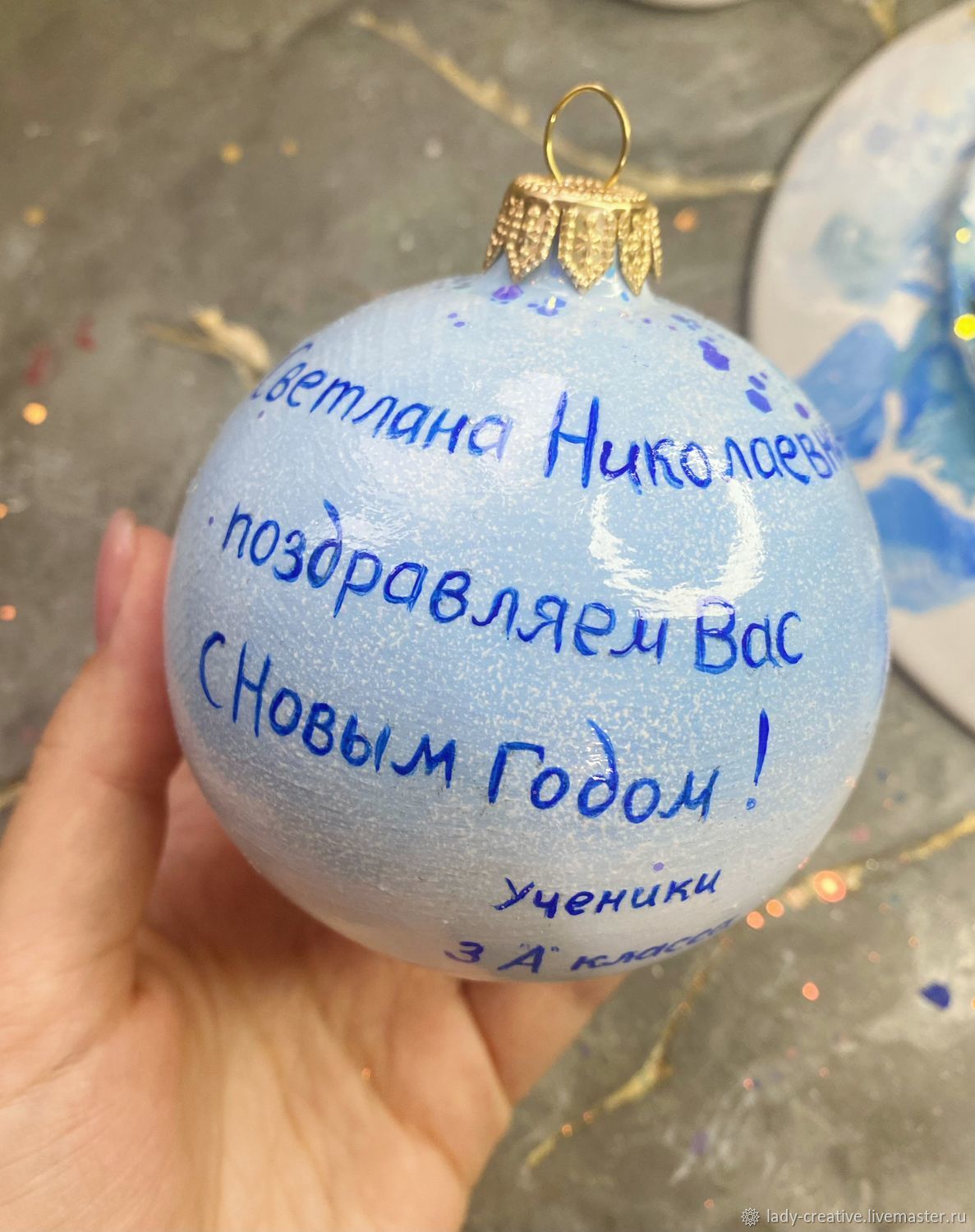 Флокированные елочные шары с логотипом, именем срочно в Москве