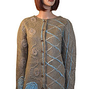 Одежда handmade. Livemaster - original item Felted wool cardigan,beige jacket with buttons. Handmade.