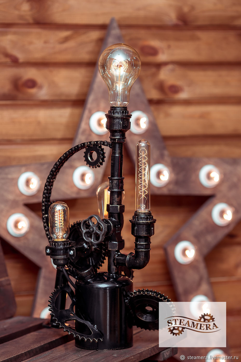 Светильник ночник ЛОФТ стимпанк steampunk купить в интернет-магазине ...