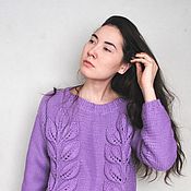 Одежда handmade. Livemaster - original item Women`s Woolen Purple Knitted Jumper, Merino Sweater. Handmade.