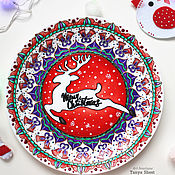 Сувениры и подарки handmade. Livemaster - original item Deer-Red Christmas decor-wall Decoration. Handmade.
