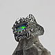 An unusual silver ring with an opal 'Eye of the Dragon'. Ring. Unusual Gemstone Jewelry. My Livemaster. Фото №4
