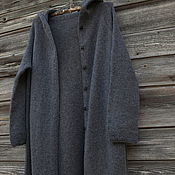 Одежда handmade. Livemaster - original item Grey knitted coat with hood iZVARA soft wool, cardigan. Handmade.