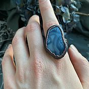 Украшения handmade. Livemaster - original item Copper ring with Timan agate. Handmade.