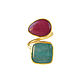 Ring with green agate, dimensionless ring with gold stone. Rings. Irina Moro. My Livemaster. Фото №5