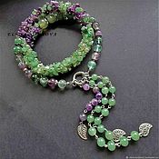 Украшения handmade. Livemaster - original item Necklace  with agate aventurine  and amethyst. Handmade.