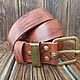 Leather belt with handmade forged brass buckle. Straps. CrazyLeatherGoods. Online shopping on My Livemaster.  Фото №2