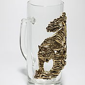 Посуда handmade. Livemaster - original item Tiger Beer Mug. Handmade.