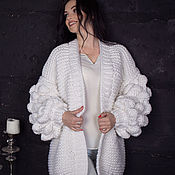 Одежда handmade. Livemaster - original item Wool cardigan white. Handmade.