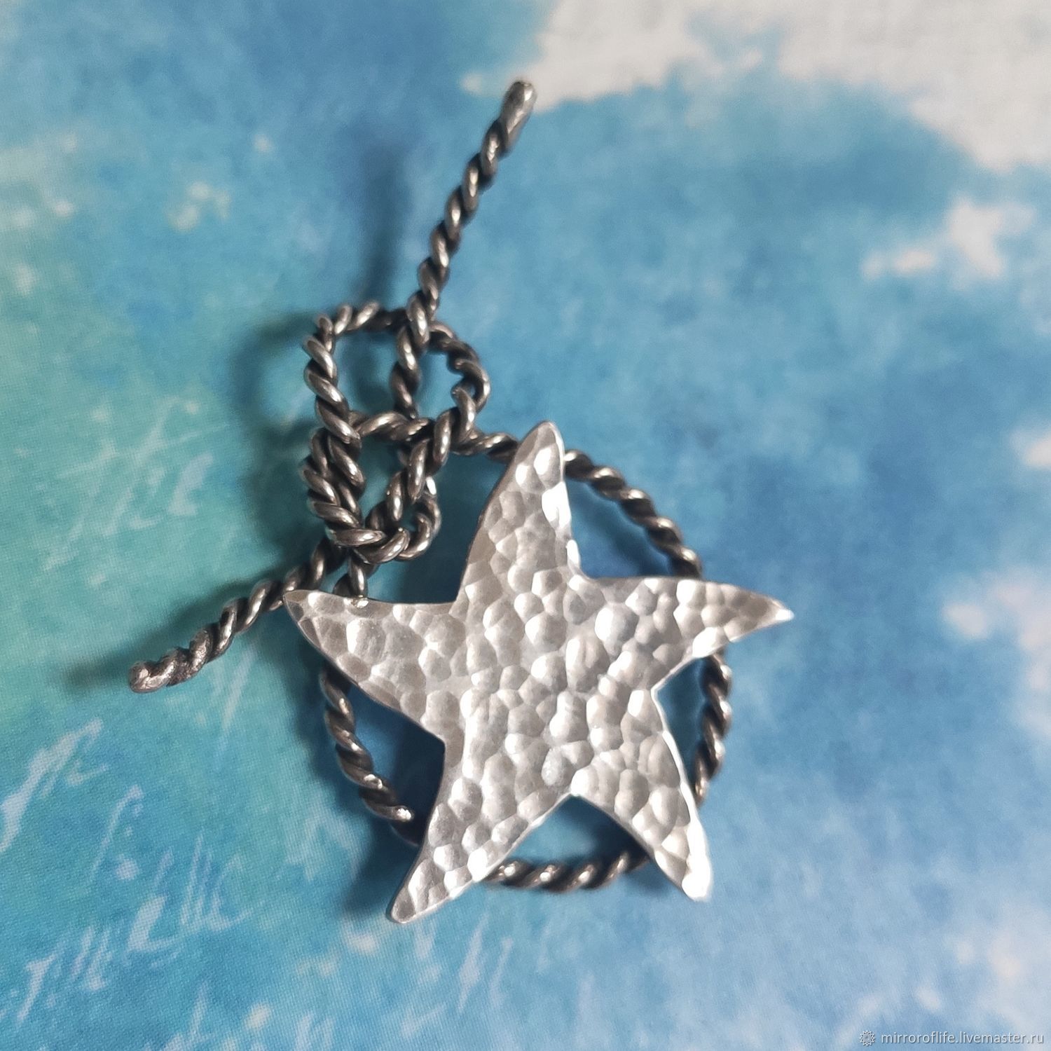 Морская звезда серебряный кулон ручной работы в интернет-магазине ...