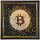 Биткоин картина из янтаря Эмблема криптовалюты логотип bitcoin биткойн. Картины. Балтамбер (Янтарь Балтики) (baltamber). Интернет-магазин Ярмарка Мастеров.  Фото №2