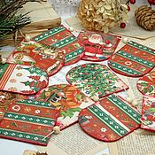Сувениры и подарки handmade. Livemaster - original item Large Christmas garland red decoupage. Handmade.