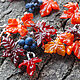 'Maiden Grapes ('Red Autumn Leaves') lampwork, Jewelry Sets, St. Petersburg,  Фото №1