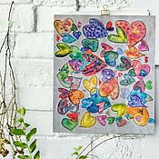 Картины и панно handmade. Livemaster - original item Picture with Hearts Bright Stylish Pop art Love. Handmade.