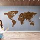 Карта мира на стену из дерева под заказ, Карты мира, Краснодар,  Фото №1