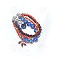 Multi-row bracelet with coral, lapis lazuli, garnet. Bead bracelet. Geode (Geode). Online shopping on My Livemaster.  Фото №2