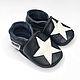 Baby Shoes with Stars, Baby Boy Shoes,  Black Baby Moccasins, Babys bootees, Kharkiv,  Фото №1