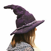 Аксессуары handmade. Livemaster - original item Purple hat for Halloween. Handmade.
