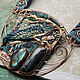 "L'Oiseau bleu" колье вышивка. Подвеска. Julia Chernopazova Art Jewelry. Ярмарка Мастеров.  Фото №5