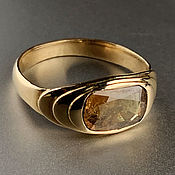 Украшения handmade. Livemaster - original item Men`s Ring with Yellow Raw Sapphire 3.89 ct in 585 Gold. Handmade.