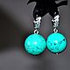 earrings with turquoise. Earrings. Olga Lado. Online shopping on My Livemaster.  Фото №2